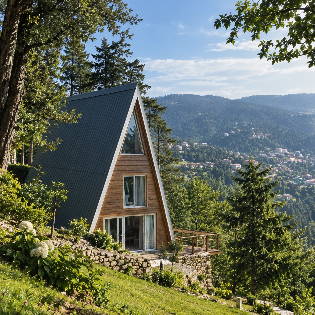 Snow Pines Murree — A-shape houses among the pines